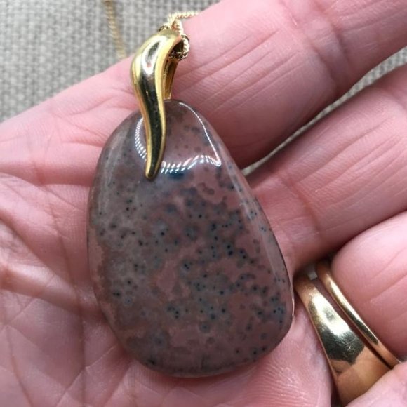 Gold-Tone Druzy Pendant Necklace - Picture 5 of 12